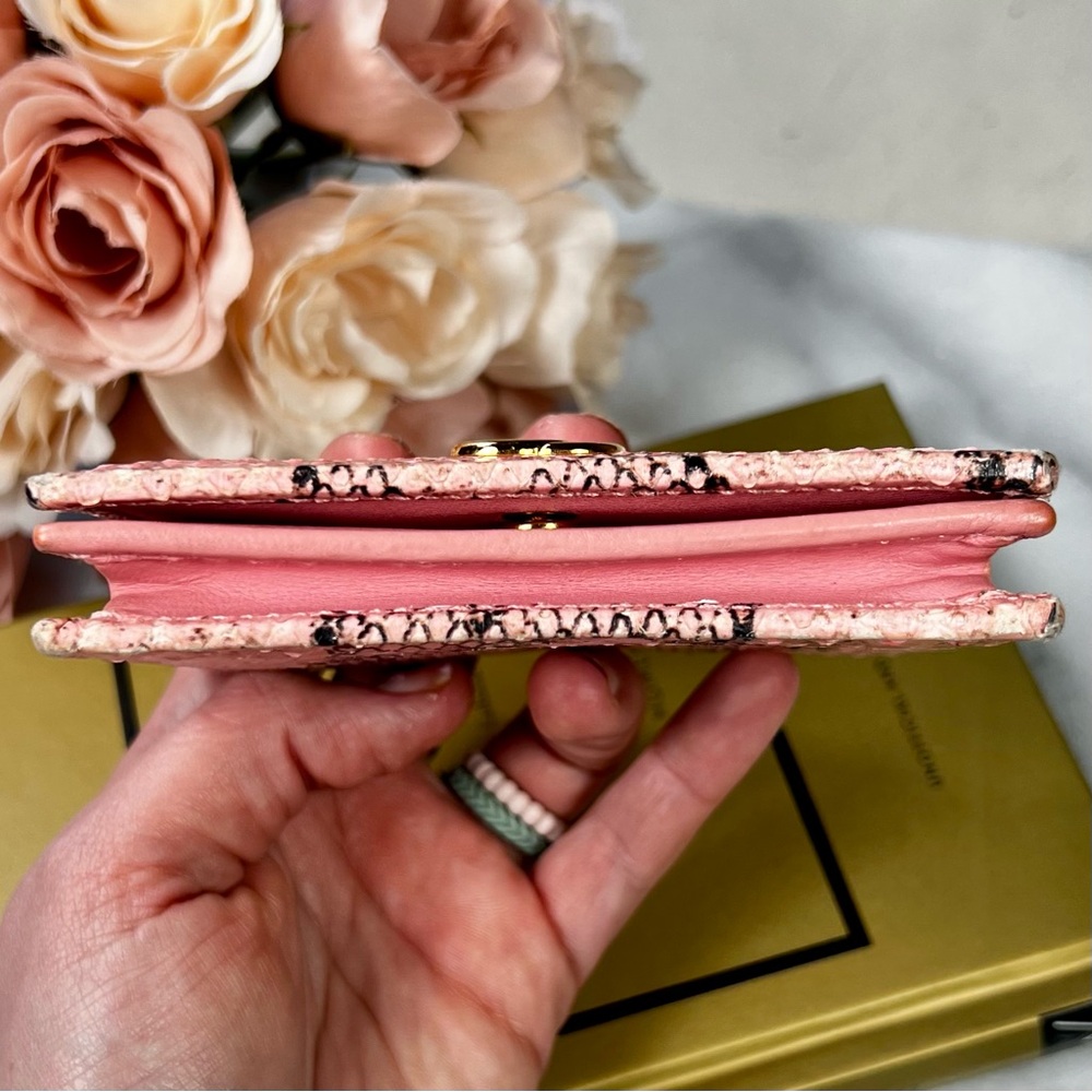 Gucci Marmont Pink Python Leather Compact Wallet - image 7
